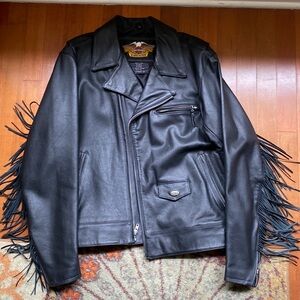 Men’s fringe leather Harley Davidson jacket Size medium